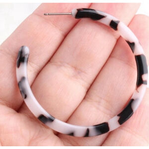 Handmade Ash Blonde Tortoise Shell Hoop Earrings,‎ 50cm